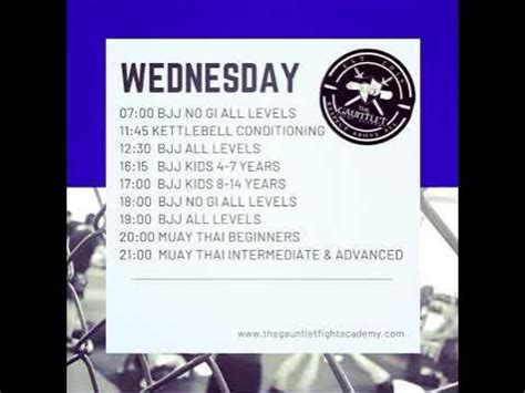 the gauntlet fight academy|gauntlet fight academy timetable.